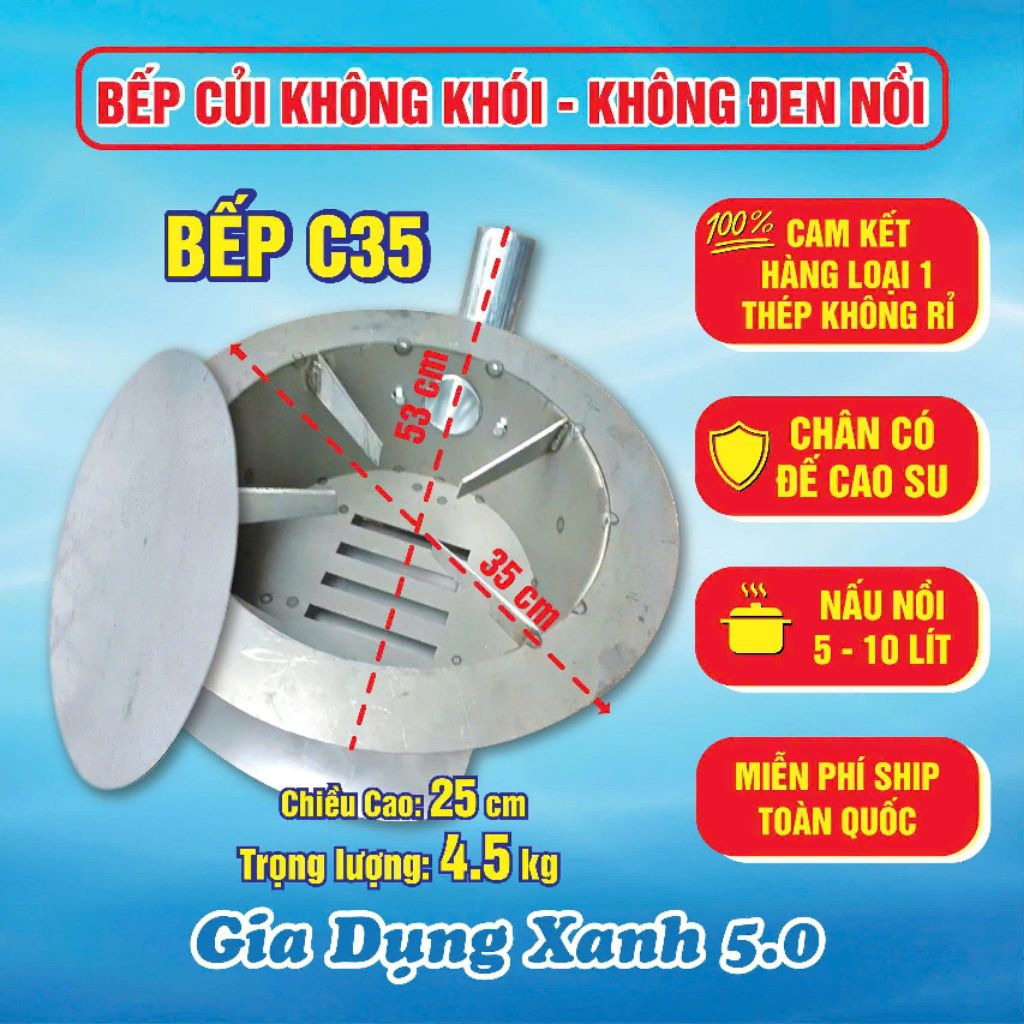 Bếp Củi Đa Năng Không Khói - Không Đen Nồi