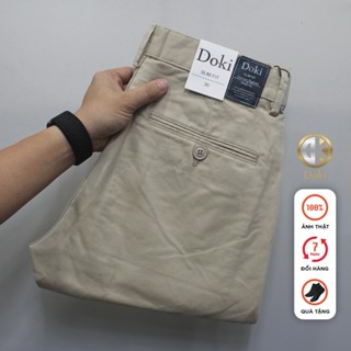 Quần Kaki Nam Doki Cao Cấp Màu Kem, Quần Kaki Dáng Đứng Chất Vải Co Giãn Nhẹ Dày Dặn, Không Nhăn Bai Xù - DKC