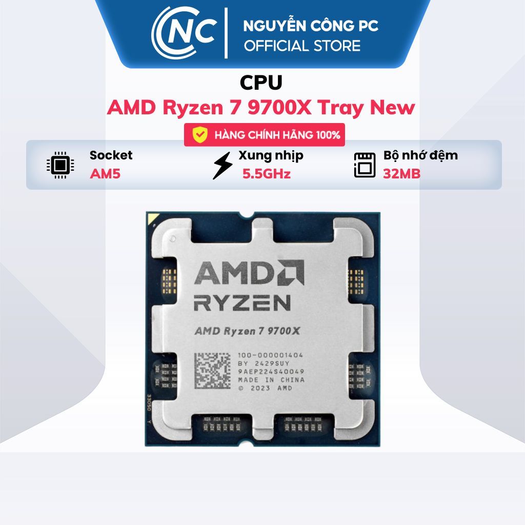 CPU AMD Ryzen 7 9700X TRAY New Chính hãng - BH 36 tháng
