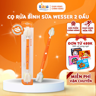 CỌ RỬA BÌNH SỮA WESSER 2 ĐẦU ĐA NĂNG – Mút Cao Cấp, Siêu Bền, Siêu Tiện – CHÍNH HÃNG ZIZOU Z123