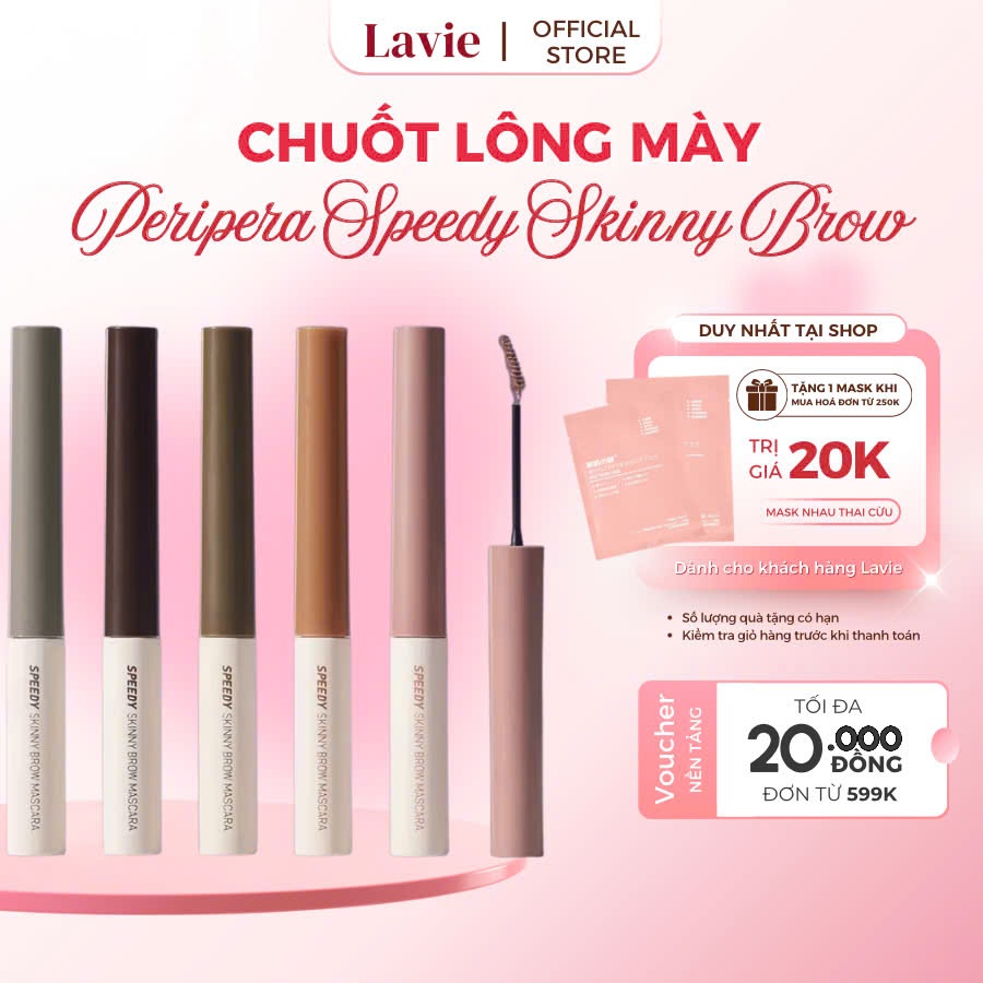 Mascara Chuốt Lông Mày Peripera Speedy Skinny Brow Mascara chải đều lông mày mà không bị bết