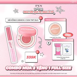 Combo Tiết Kiệm Cushion Má Hồng IPKN Personal Cushion Blusher Và Son Tint Hai Đầu IPKN Personal Tone Tinted Gloss Duo