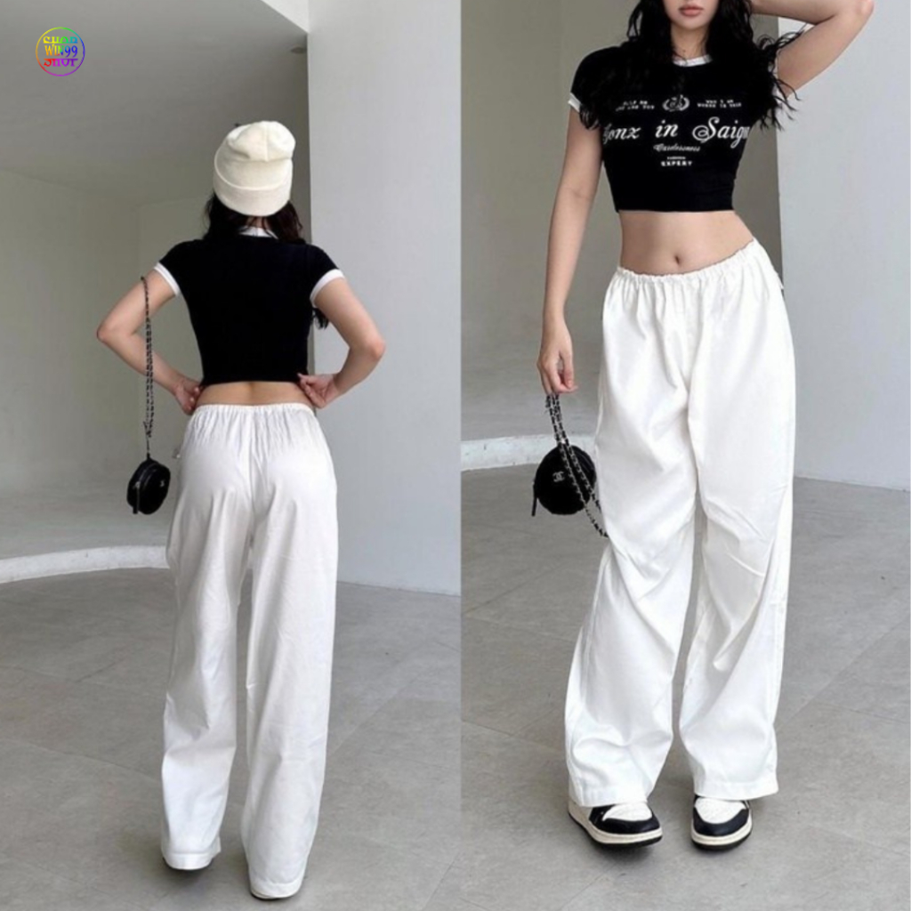 Quần baggy ống rộng suông Nam Nữ chất liệu kaki mềm mịn có size lớn dài, ba màu đen kem xám K1