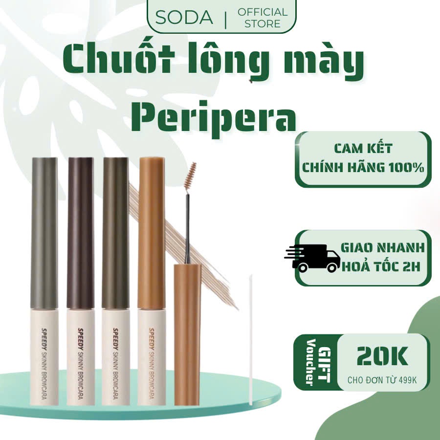 Mascara Chuốt Lông Mày Peripera Speedy Skinny Brow Mascara chải đều lông mày mà không bị bết