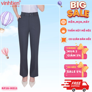Quần âu nữ ống loe ( bát ) lưng cao Vĩnh Tiến, GTB 449, chất liệu vải mềm mịn thoáng mát đứng form.