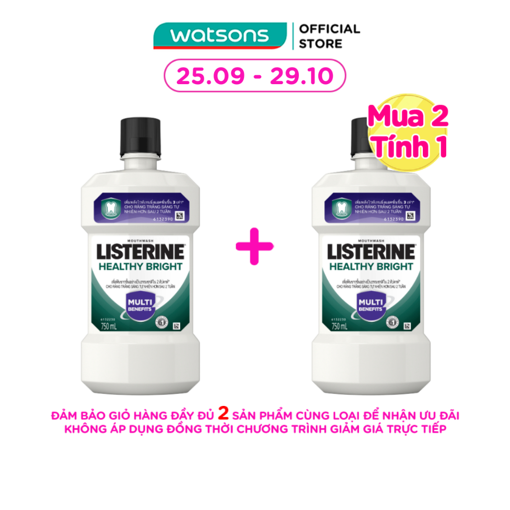 Nước Súc Miệng Làm Trắng Răng Listerine 750ml