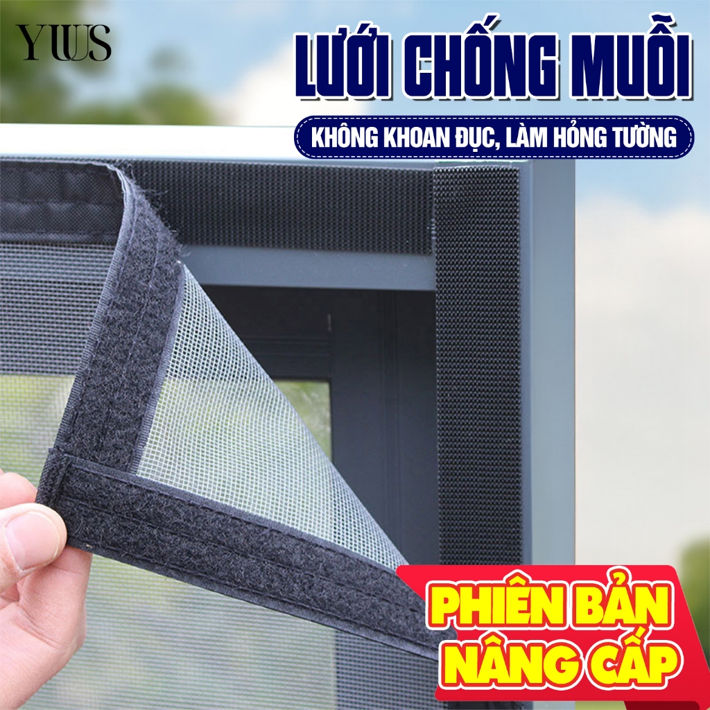 Rèm Lưới Chống Muỗi Dán Cửa Sổ Màn Chắn Ruồi Muỗi Cửa Lưới Chống Muỗi Kiến Kèm Băng Dính Lông YUUS