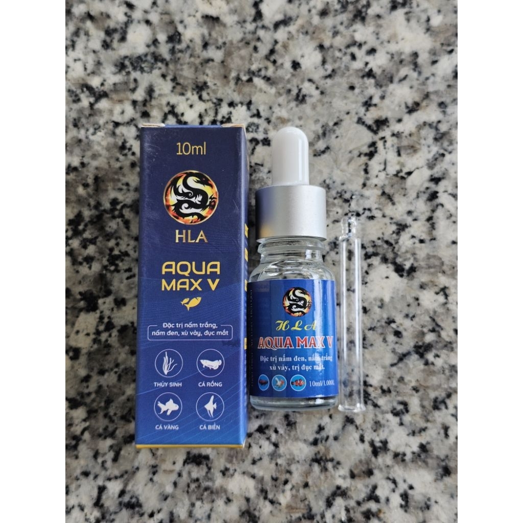 AQUA MAX V - Aquamax 5 ngừa nấm trắng, nấm đen, xù vảy, đục mắt cho cá rồng, cá lóc, cá vàng, cá cản