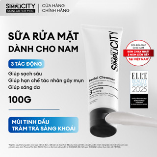 Sữa rửa mặt cho nam sạch dầu nhờn ngừa mụn Men Stay Simplicity Facial Cleanser 100g
