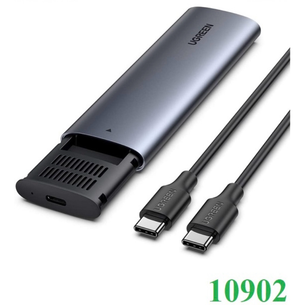 Hộp Box Ổ Cứng SSD M.2 Ugreen 10902 CM400 USB C 3.1 NVMe, PCIe, M-Key 10Gbps Ugreen 10902- Cao Cấp