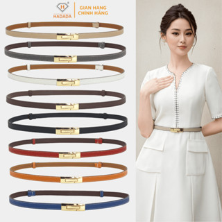 Thắt lưng nữ, đai váy da bò thật bản nhỏ 1.5cm HADADA nhiều màu sắc trẻ trung DV700