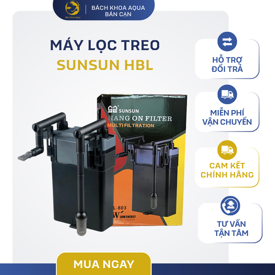 Máy lọc treo Sunsun HBL-801 / HBL-802 / HBL-803 (lựa chọn thêm đầu lọc váng HBL)