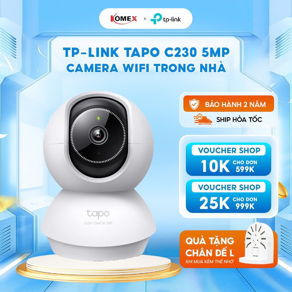 (3K Siêu Nét) Camera Wifi TP-Link Tapo C230 / C232 Xoay 360 Độ Theo Chuyển Động Tích Hợp AI Thông Mi