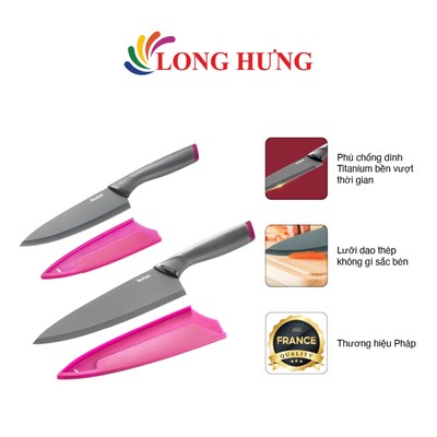 Dao làm bếp Titanium Tefal Fresh Kitchen (15cm/20cm) - Hàng chính hãng