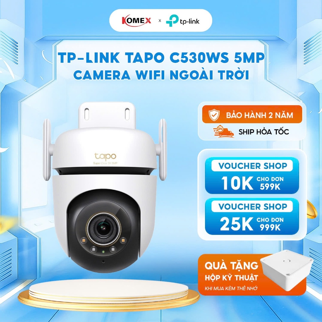 Camera Wifi An Ninh Quay Quét Ngoài Trời TAPO C530WS 3K 5MP Tích Hợp AI Cảnh Báo Xâm Nhập