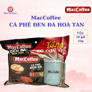  Combo Sản Phẩm MACCOFFEE - CÀ PHÊ ĐEN ĐÁ HOÀ TAN   Hộp 10 gói x 22g  Tặng Ca Cao Cấp 