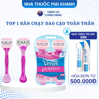 [Có che tên- tách lẻ] Bộ dao cạo cho nữ có đầu bơ gillette Venus comfortglide white tea venus spa 3 blades