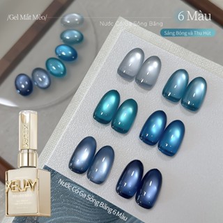  XEIJAYI 15ml Sơn móng tay mắt mèo màu xanh băng giá siêu sáng mới bóng lâu trôi thích hợp cho tiệm làm móng và gia đình 