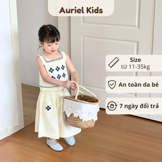 Sét Cho Bé Gái, Set Váy Cho Bé Gái  Họa Tiết Thêu Tinh Tế Chất Liệu Vải Thô Mềm An Toàn Với Da Bé