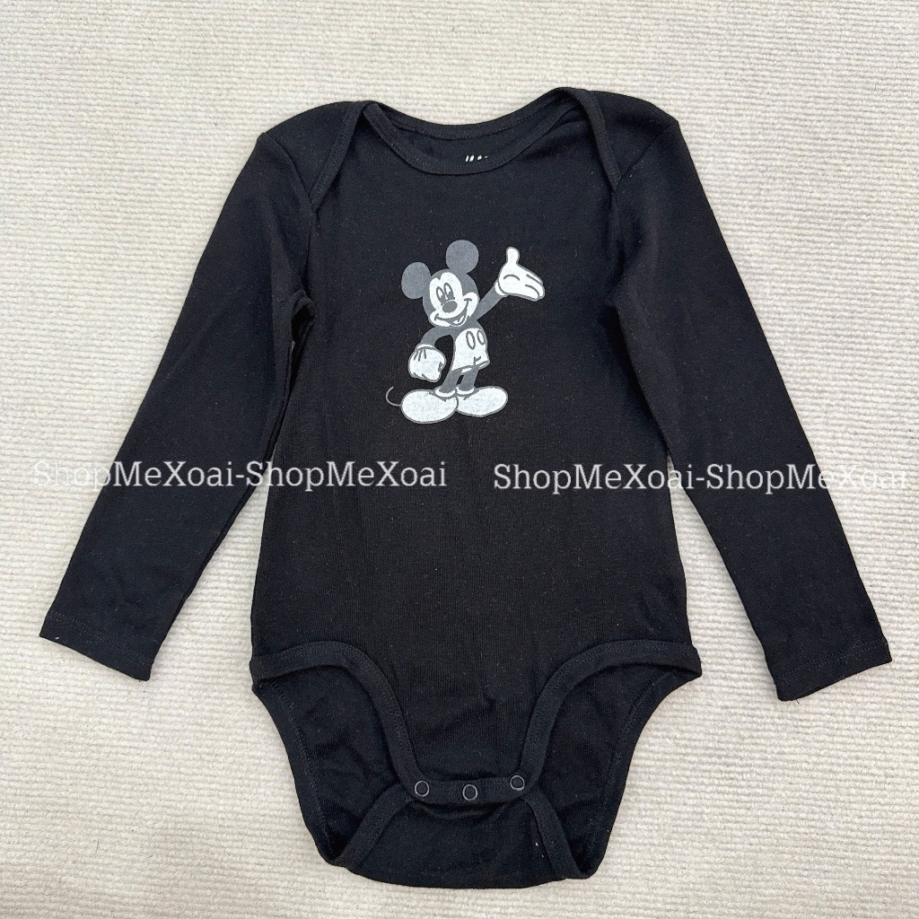 BODYSUIT DÀI TAY HM MICKEY MÀU ĐEN