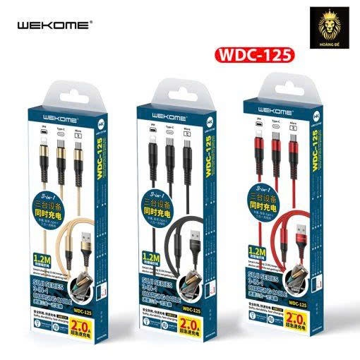Cáp Sạc 3 Đầu WDC-125 WEKOME – WEKOME Thương Hiệu Điện Tử Tiêu Dùng Nổi Tiếng Thế Giới