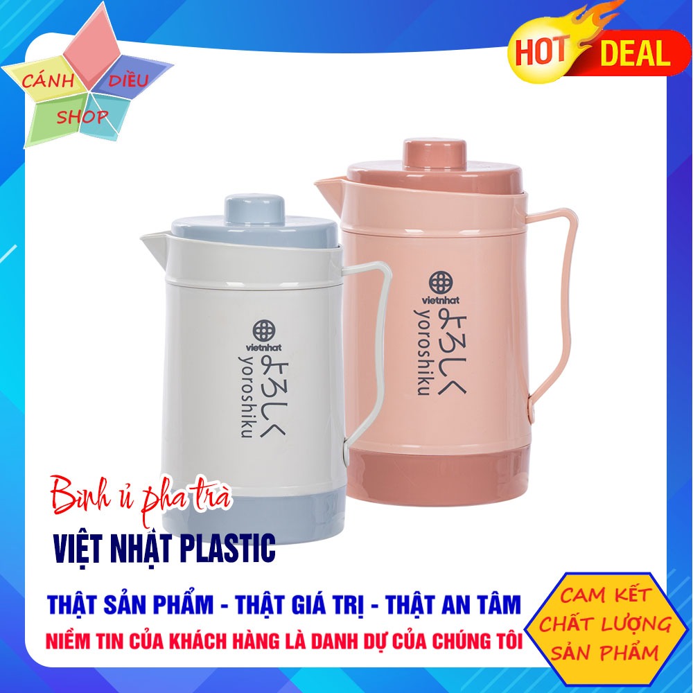 Bình ủ pha trà Việt Nhật Plastic - Bình giữ nhiệt nóng lạnh 2 Lít / 2.5 Lít (4019 - 4020)