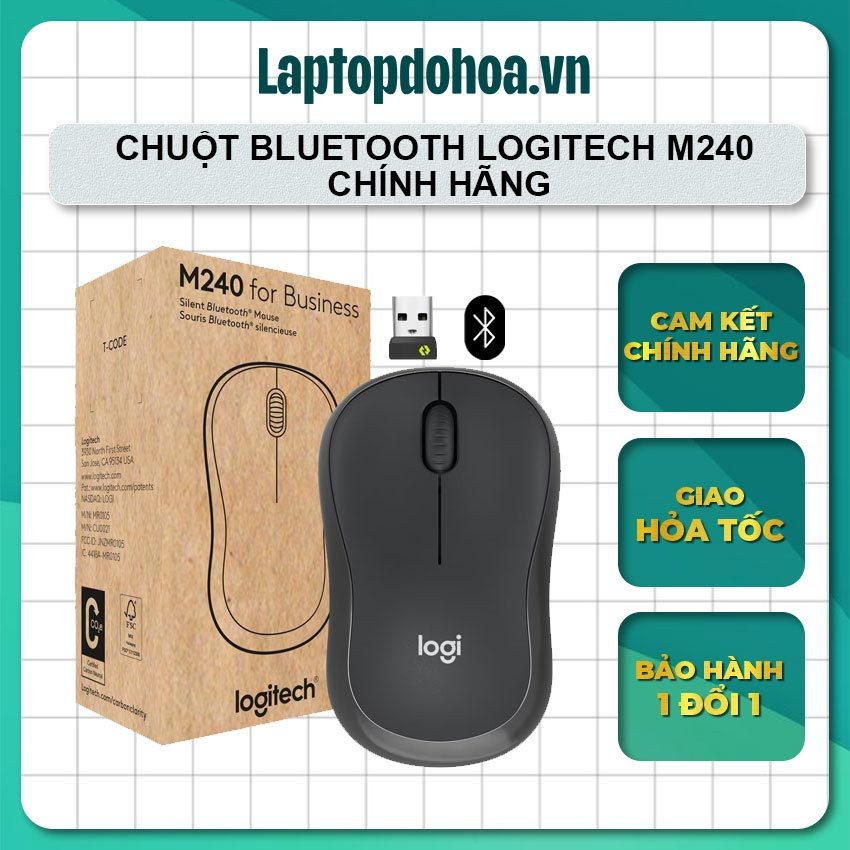 Chuột Bluetooth Logitech M240 Silent (for Business) - Bảo hành 24 tháng chính hãng
