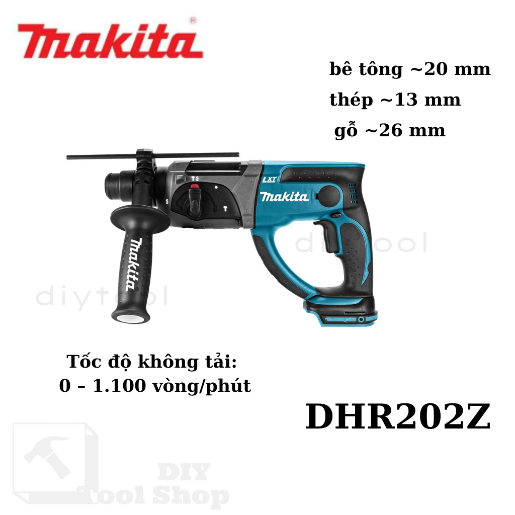 Máy Khoan Bê Tông Dùng Pin 18V MAKITA  (Chưa Kèm Pin & Sạc) - Chính Hãng
