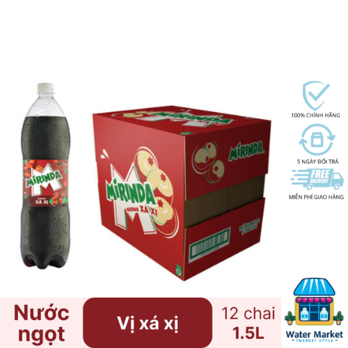 Nước Ngọt Có Ga Mirinda Xá Xị - Thùng 12 Chai Nhựa 1500ml