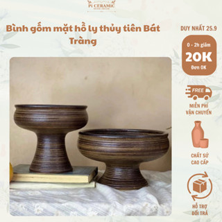 Bình gốm mặt hồ ly thủy tiên Bát Tràng vân ganh Ly ang cắm hoa Bình gốm sứ trang trí, bày hoa quả