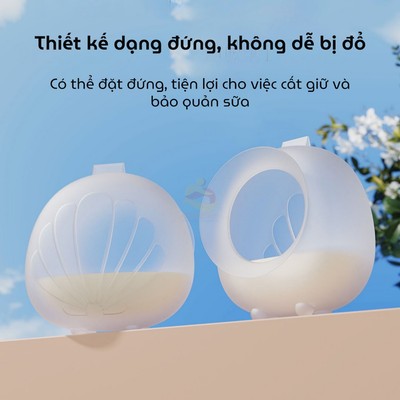 Cốc Hứng sữa silicone, Phễu hứng sữa Wai Hút sữa cho các mẹ KidAndMom An toàn cho
