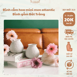 Bình cắm hoa mini men atlantic Bình gốm Bát Tràng Lọ hoa decor trang trí nhà cửa lo