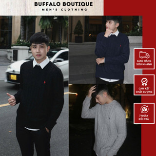  Áo Len Nam Rap Lau Rừn Thêu Logo Ngựa Siêu Nét - Áo Sweater Nam Nữ Rap Lau Rừn Chất Vải Len Cao Cấp 