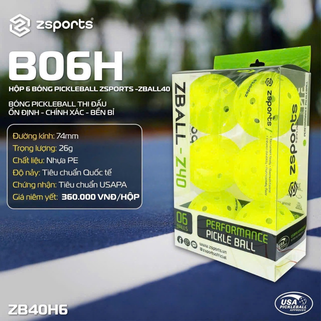 Quar Bóng DONEX x Zsports Zball 40 Tiêu Chuẩn Thi Đấu Pickleball Chính Hãng