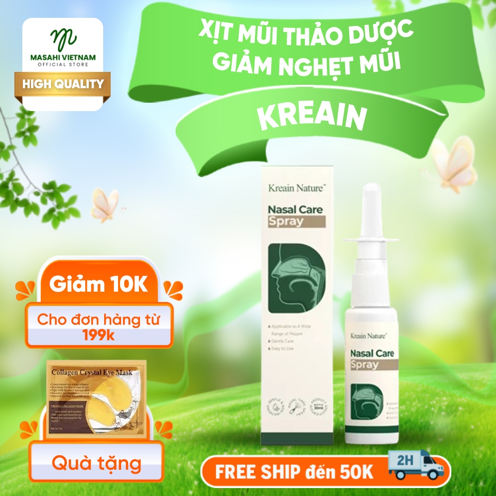 Xịt Mũi Kreain Nature – Xịt Thảo Dược KREAIN Giảm Nghẹt Mũi, Sổ Mũi, Hắt Hơi, Ngứa Mũi, Thông Mũi Dễ