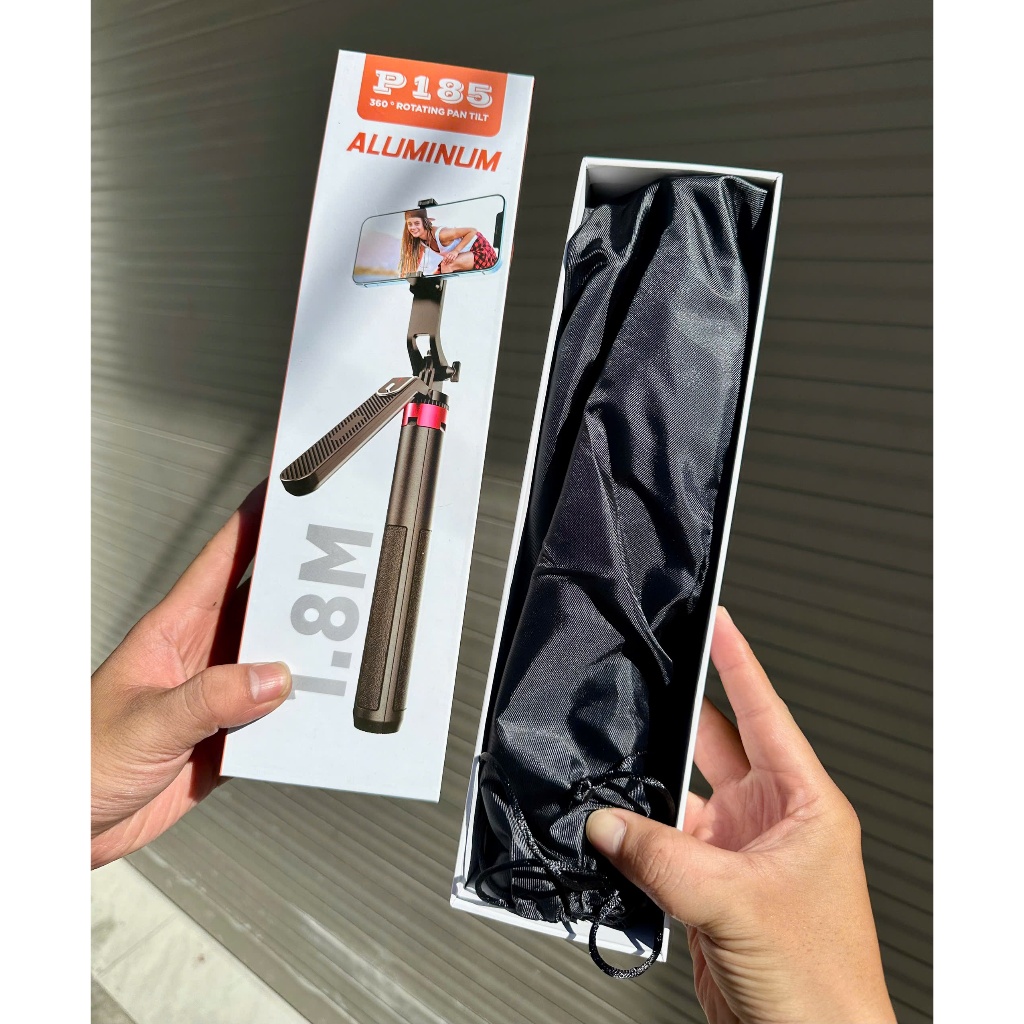 Gậy Chụp Hình, Gậy Tripod P185 1.8m – Chân Máy Chụp Ảnh Xoay 360° Bằng Nhôm, Có Remote, Chống Rung