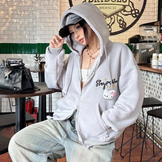 [Tặng gấu] Áo HOODIE ZIP BOXY THÊU NỔI " Stay Positive " - Áo khoác khoá kéo 2 chiều Nỉ Bông Unisex