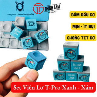  Set Viên Lơ Bida T-PRO Thịnh Tâm Xanh Xám Mịn Phấn Lơ Bi-a TPRO Bám Đầu Cơ 