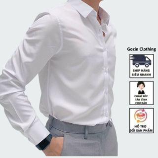  Áo sơ mi nam Gozin Clothing dáng ôm hàn quốc công sở tay dài ,vải lụa bóng cao cấp 