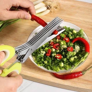  Kéo Cắt Rau Hành Ngò 5 Lưỡi – Cắt Rau Thơm Hành Lá Rong Biển Siêu Nhanh 