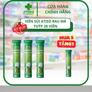 Viên Sủi Actiso Rau Má Giúp Thanh Nhiệt, Mát Gan, Giải Độc, Giảm Mệt Mỏi, Nóng Trong Người Tuýp 20 Viên