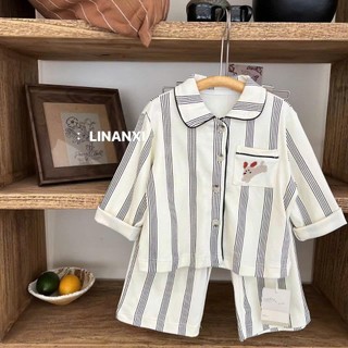 85062-Bộ quần áo Pijama LINANXI dài tay thu đông cho bé HK KIDS, bộ ngủ LINANXI Quảng Châu chất cotton size 2-8 tuổi