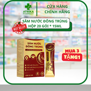 Nước Sâm Đông Trùng Hạ Thảo Hàn Quốc Giúp Tăng Sức Khỏe Hỗ Trợ Ăn Ngủ Ngon Giảm Mệt Mỏi Santafa Hộp 20 Gói * 10ml