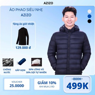 Áo phao nam AZIZO siêu nhẹ chống nước gấp gọn – mũ có thể tháo rời,âm áp, thời trang, dễ phối đồ