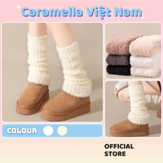  Tất Vớ Ống Chân Lông Caramella Tất Dệt Kim Cao Cấp Dày Dặn Tất Cao Cổ Giữ Ấm Chân Mùa Đông H159 