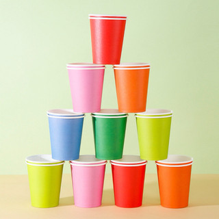Set 10 cốc giấy làm thủ công đủ màu