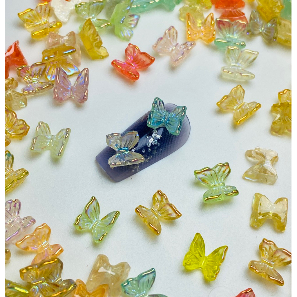 10 charm bư.ớm ánh nhũ N27