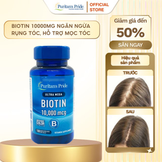 Hỗ trợ mọc tóc nhanh, giảm rụng tóc Ultra Mega Biotin 10000mcg Puritan's Pride 100 viên của Mỹ