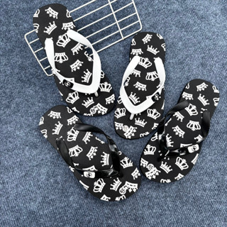  Dép Tông Nam xỏ ngón thiết kế hoạ tiết vương miện đế cứng dép lào dép kẹ nam dép đi biển 