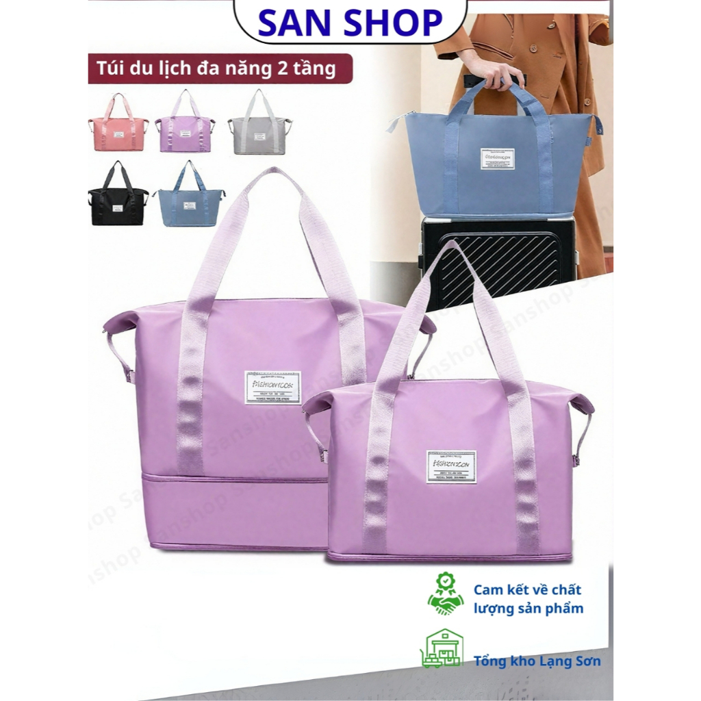 Túi Xách Du Lịch Cỡ Lớn 2 Tầng Boxelo Chống Nước Gấp Gọn Nam Nữ Đựng Quần Áo Mỹ Phẩm – San Shop